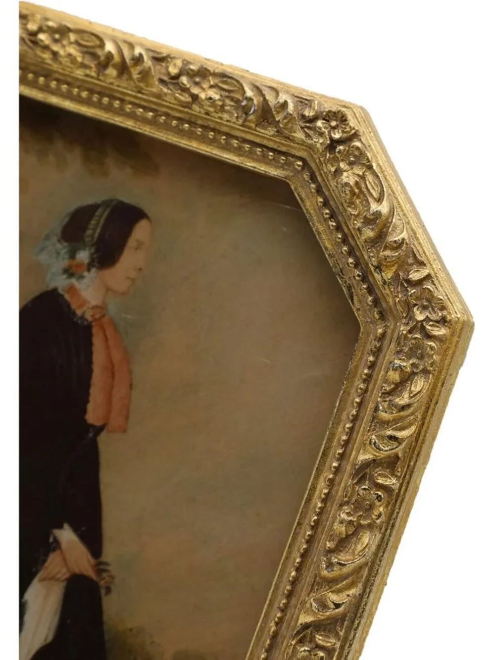 Antique Gold Octagon Picture Frame 5x7 - Vintage Decorative Home Decor for Wall